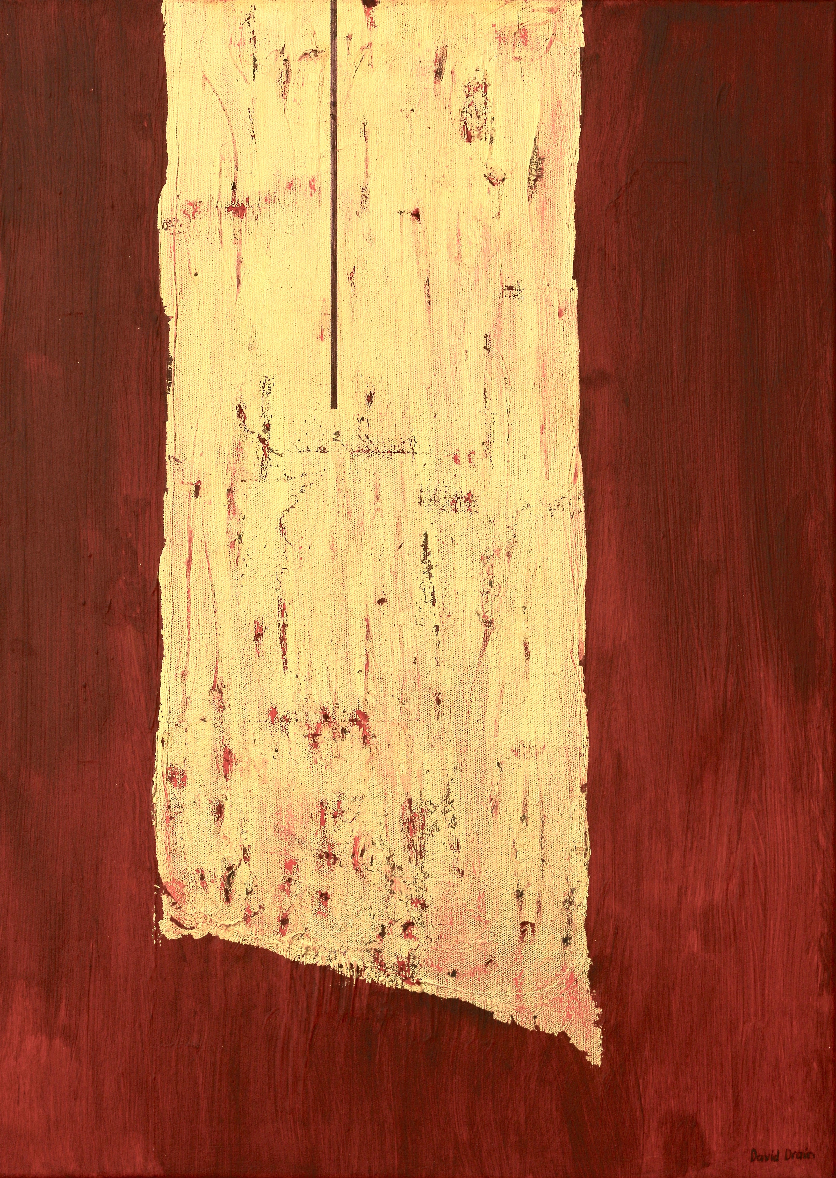 Red & Gold III (SOLD) <br> 70 x 50 x 2 cm