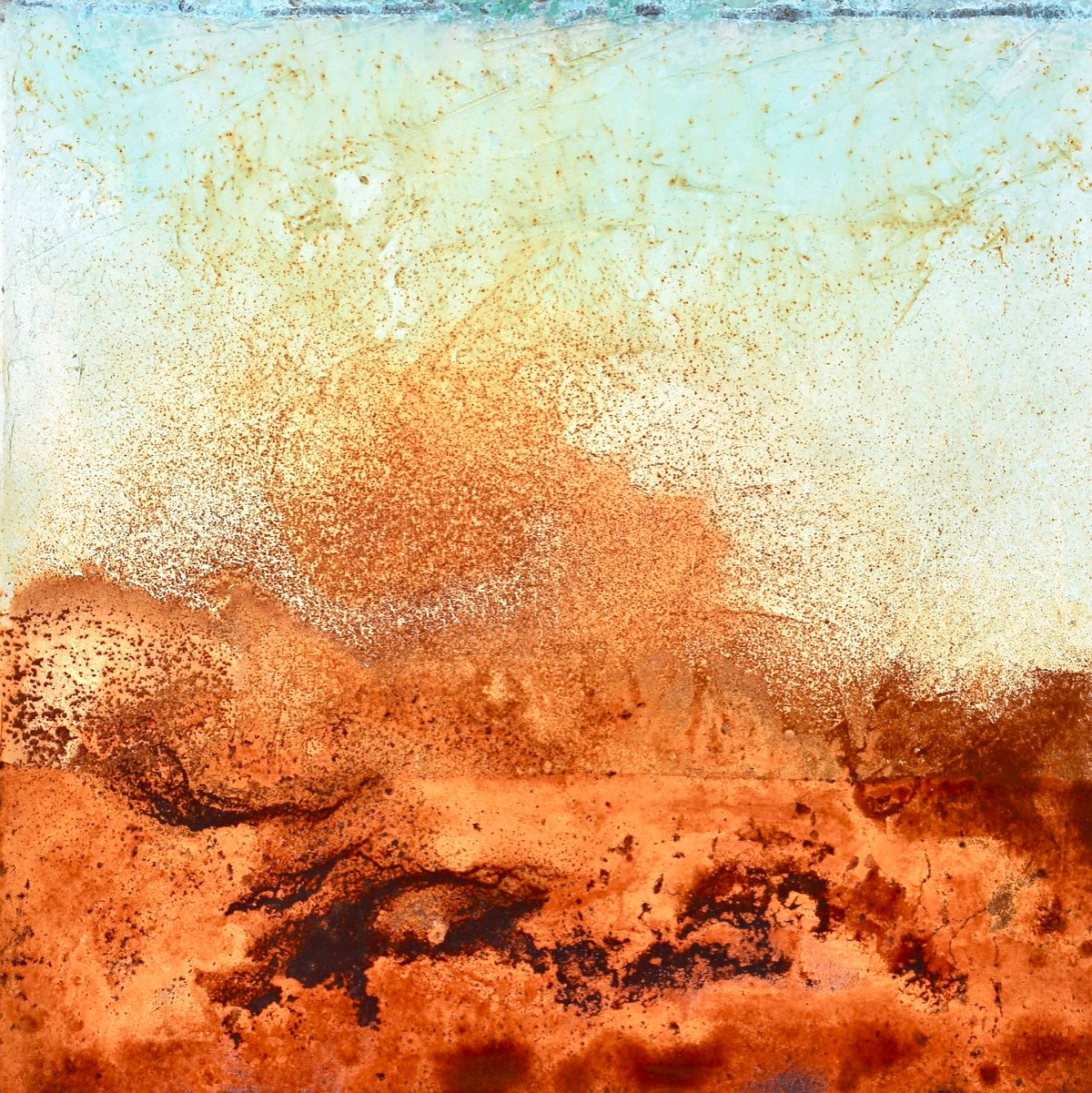 Rust Storm I (SOLD) <br> 60 x 60 x 2 cm
